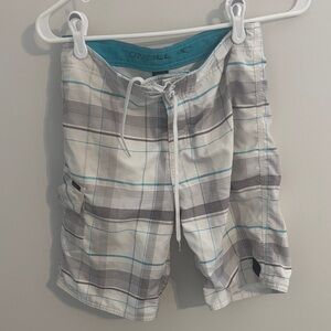 O'Neill White and Gray Swim Shorts